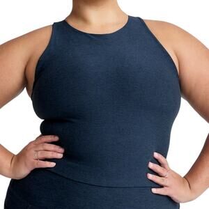 Beyond Yoga Spacedye Refocus Cropped Tank in Nocturnal Navy, Size 4XL